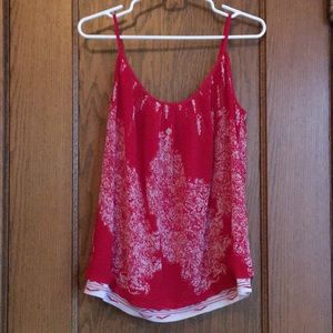 CAbi flowy red tank size medium, gathers at bottom